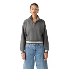 LEVIS - Polerón Mujer Everyday Quarter Zip Gris