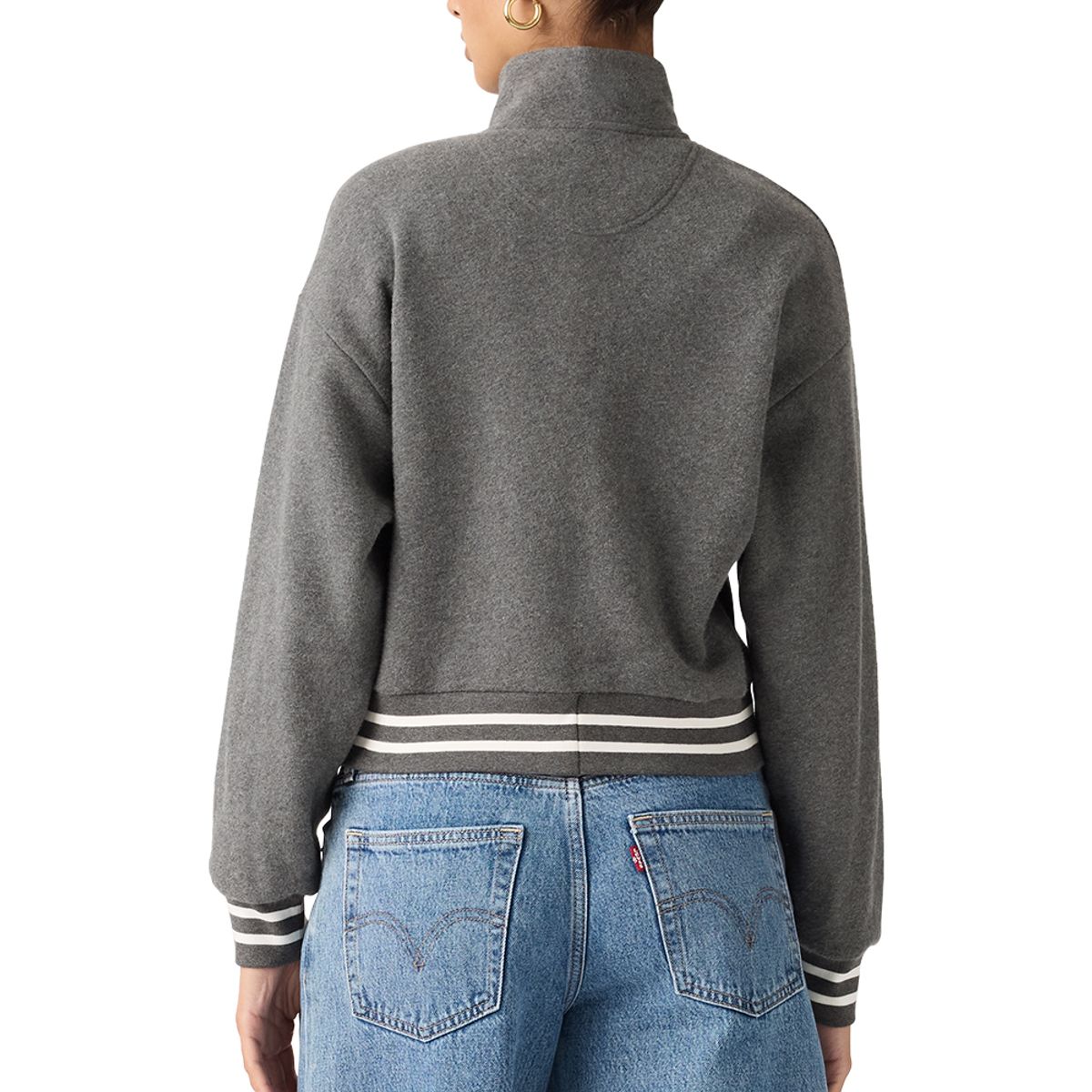 LEVIS - Polerón Mujer Everyday Quarter Zip Gris Levis