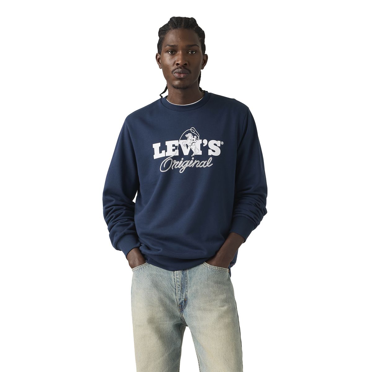 LEVIS - Polerón Hombre Standard Graphic Crew Azul Levis
