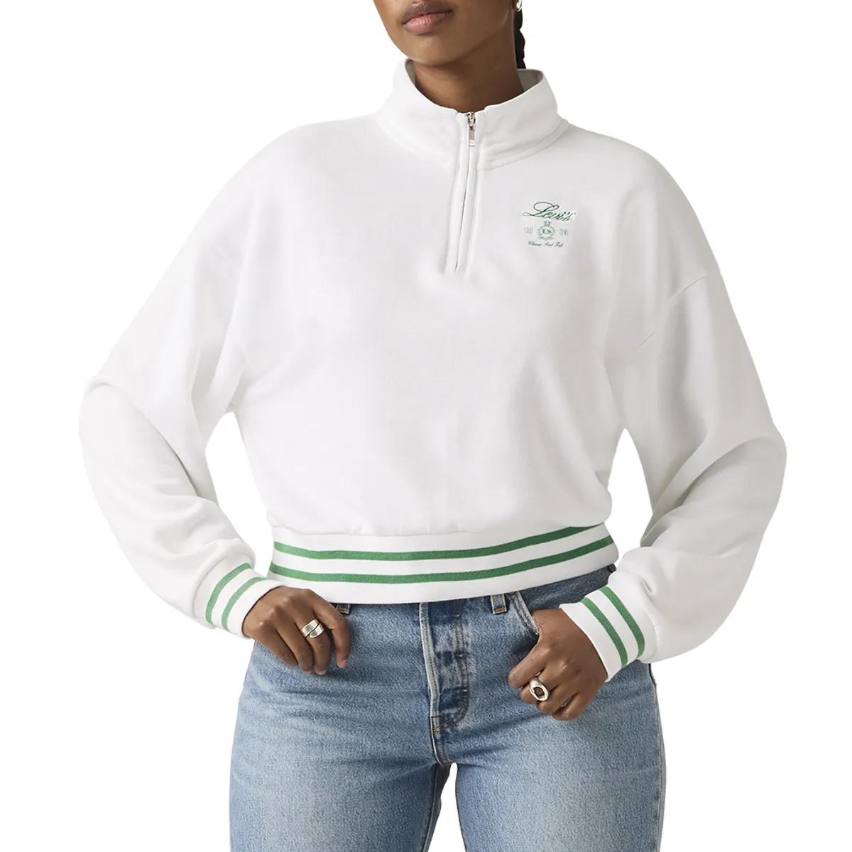 LEVIS - Polerón Mujer Gr Everyday 1/4 Zip Blanco Levis