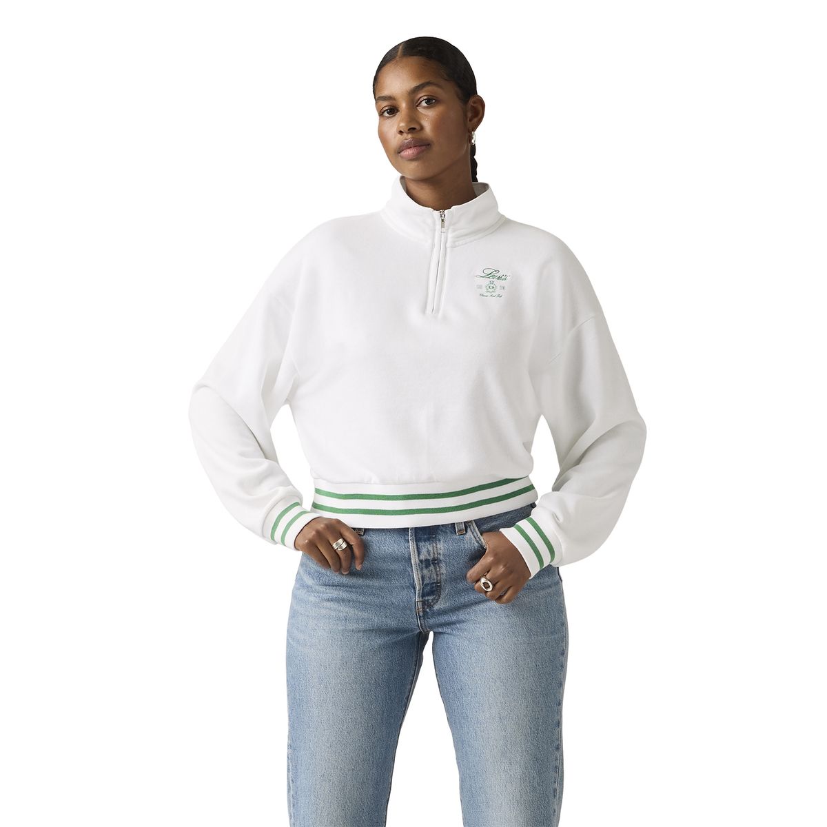 LEVIS - Polerón Mujer Gr Everyday 1/4 Zip Blanco Levis