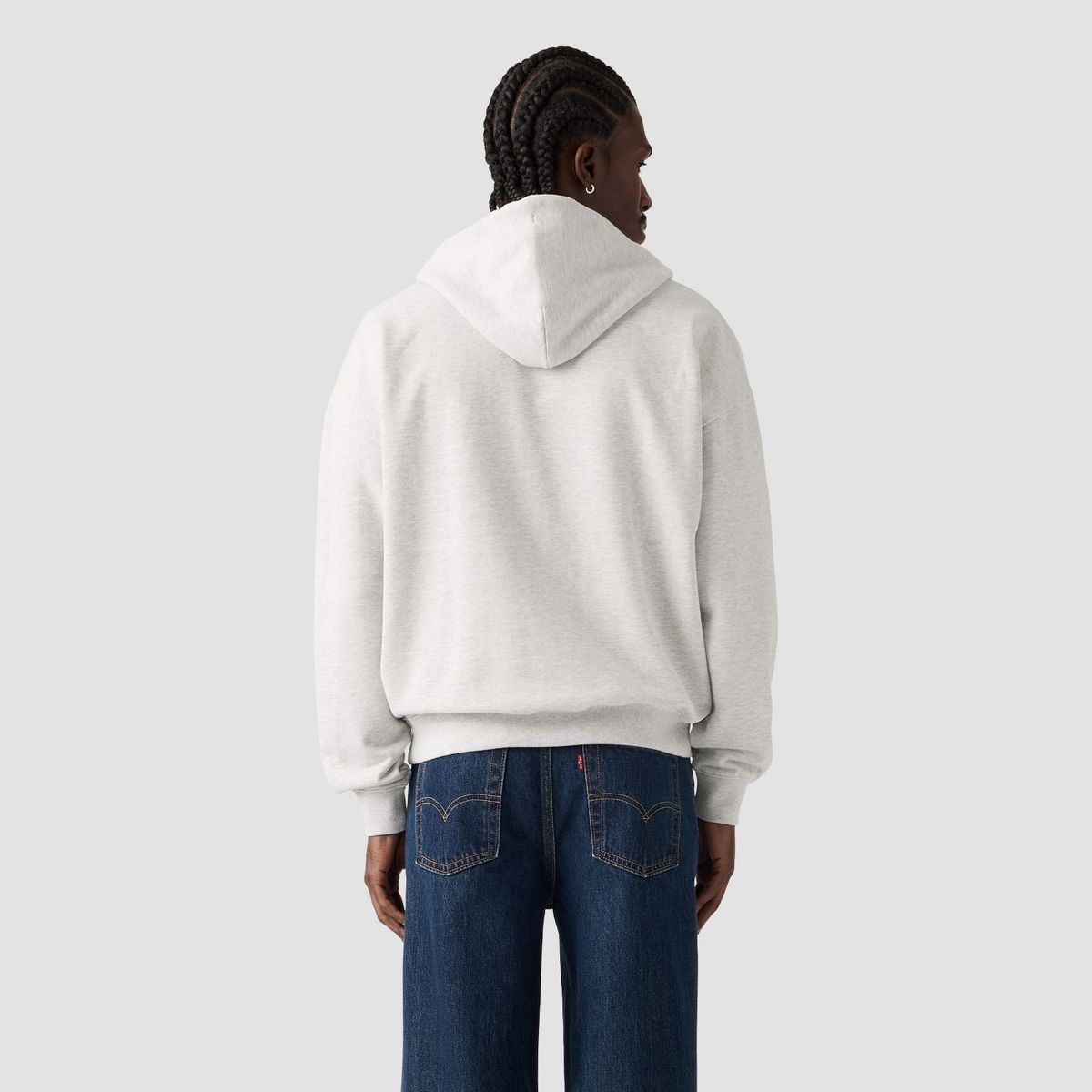 LEVIS - Polerón Hombre Cropped Full Zip Gris Levis
