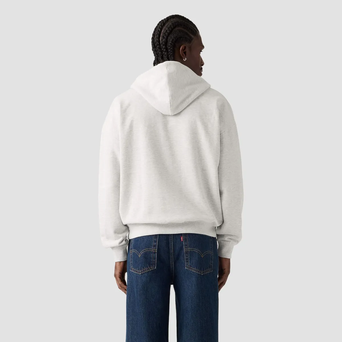 LEVIS - Polerón Hombre Cropped Full Zip Gris Levis