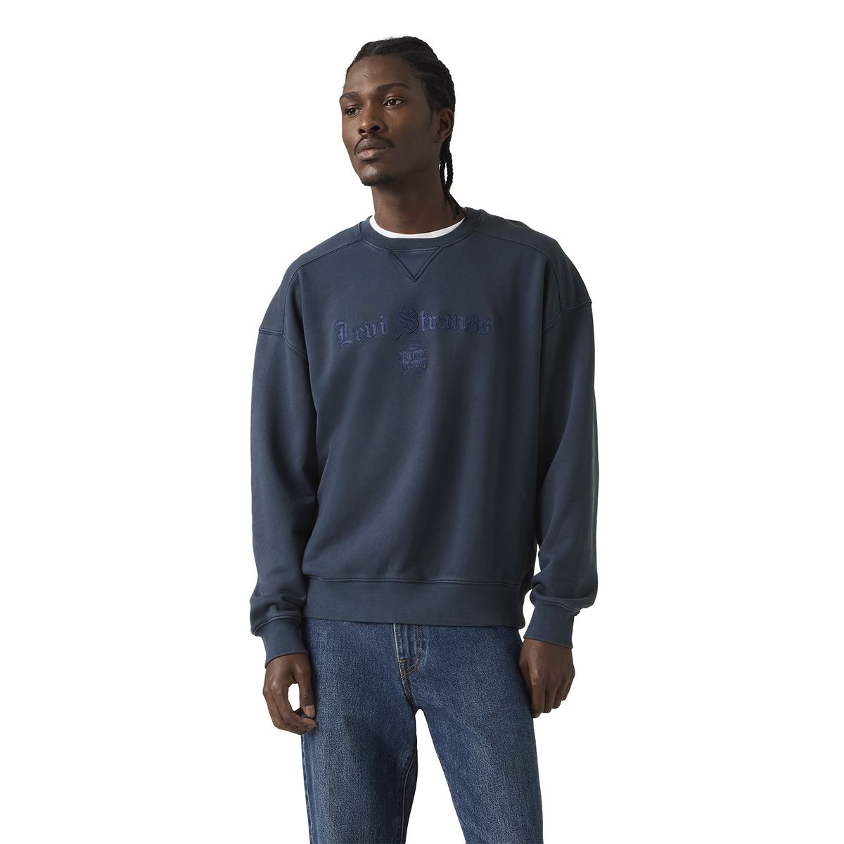 LEVIS - Polerón Hombre Cropped Graphic Crew Azul Levis