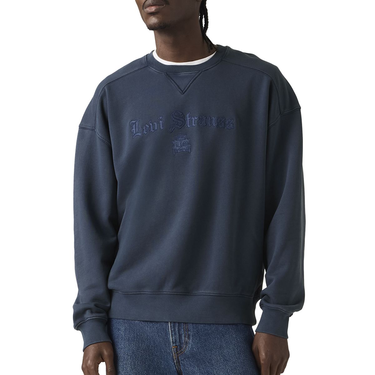 LEVIS - Polerón Hombre Cropped Graphic Crew Azul Levis