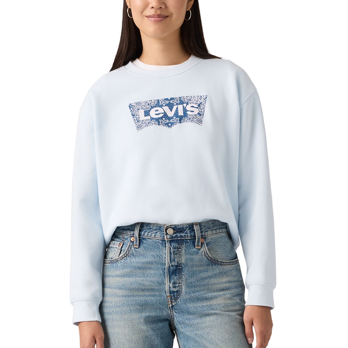LEVIS - Polerón Mujer Gr Everyday Crew Celeste Levis
