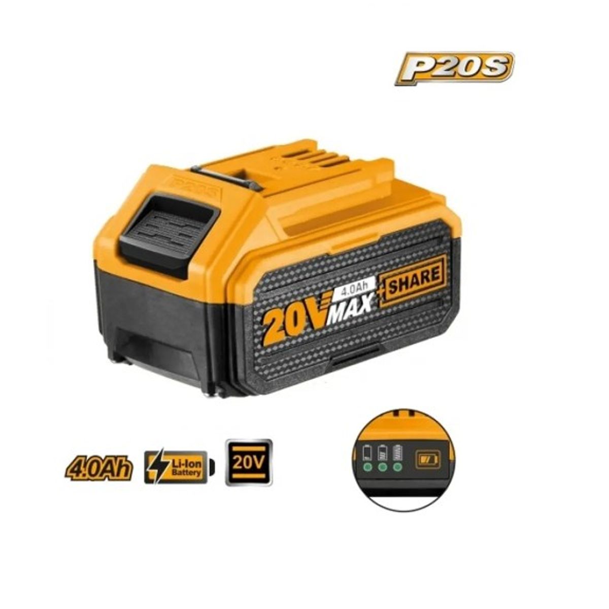 Batería de iones de litio industrial de 20V y 40Ah, marca INGCO - Foto Principal