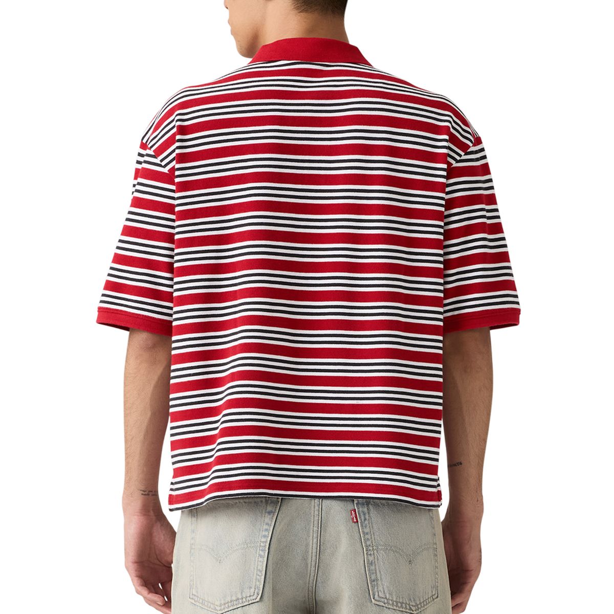 LEVIS - Polera Hombre Finn Cropped Polo Rojo Levis