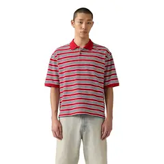 LEVIS - Polera Hombre Finn Cropped Polo Rojo