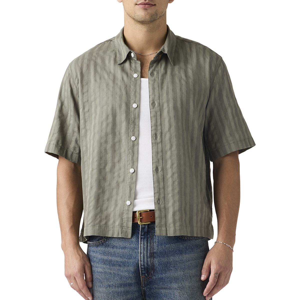 LEVIS - Camisa Hombre Lama Crop Shirt Verde Levis
