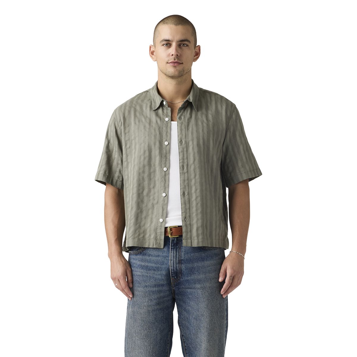 LEVIS - Camisa Hombre Lama Crop Shirt Verde Levis