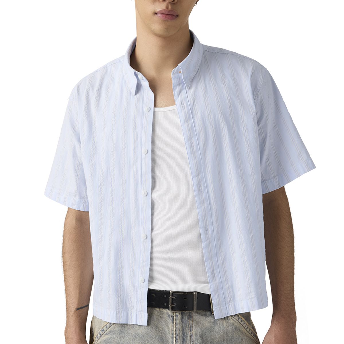 LEVIS - Camisa Hombre Lama Crop Shirt Celeste Levis