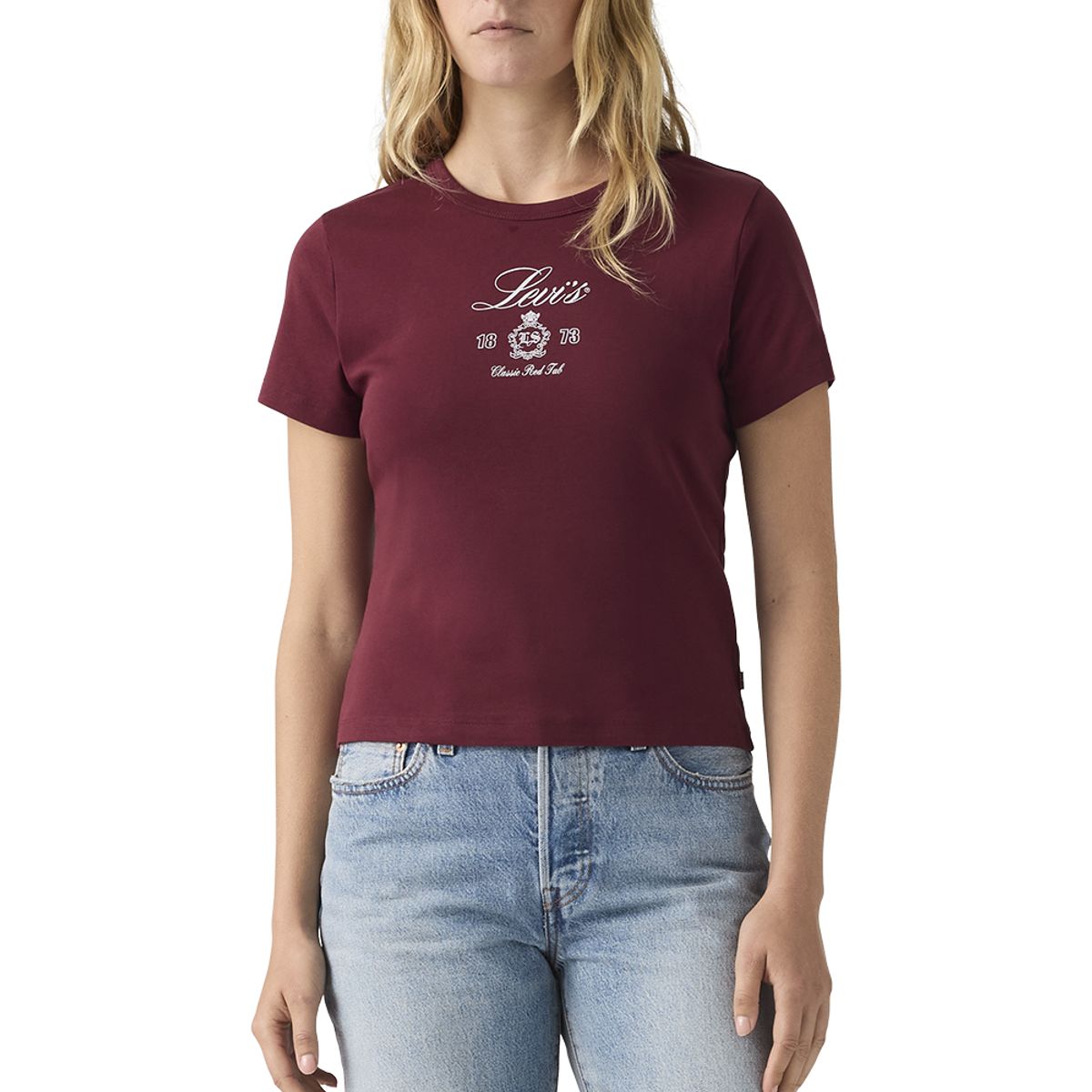 LEVIS - Polera Mujer Graphic Rickie Tee Burdeo Levis