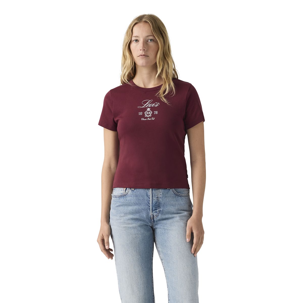 LEVIS - Polera Mujer Graphic Rickie Tee Burdeo Levis