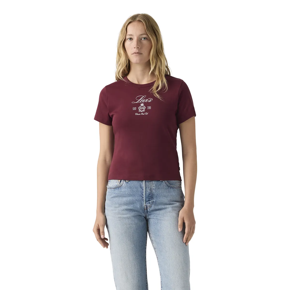 LEVIS - Polera Mujer Graphic Rickie Tee Burdeo Levis