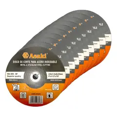 GENERICO - 10 Discos Corte Para Acero Metal Hierro 180x1.6x22,23mm
