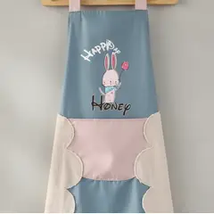 GENERICO - Delantal de cocina con diseño conejito y bolsillo