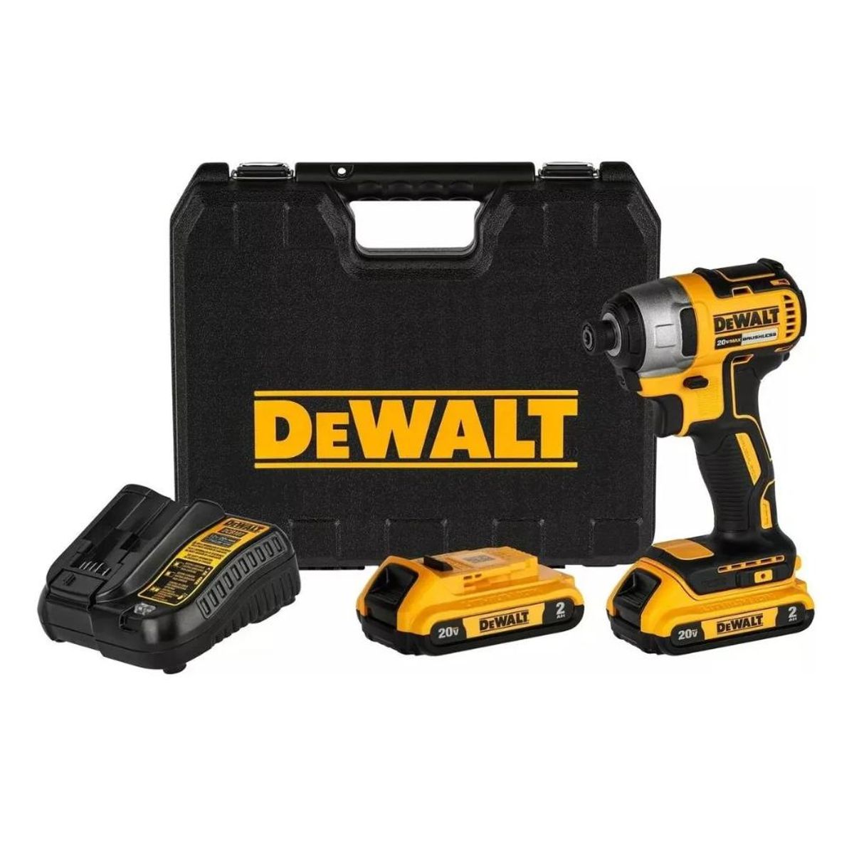 DEWALT - ATORNILLADOR INLAMBRICO DE IMPACTO DEWALT 635MM 20V 2 BATERIAS 15 AH+CARGA + MALETA