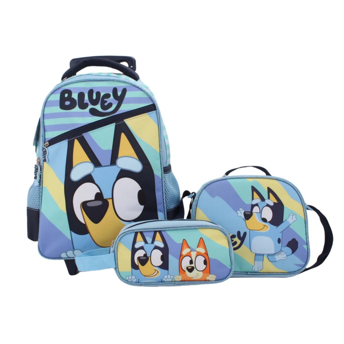 BLUEY - Set Escolar con Ruedas Bluey 3 Piezas