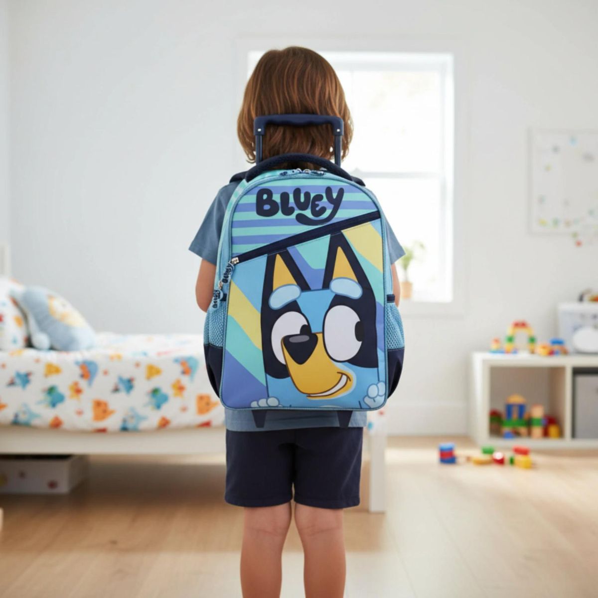 BLUEY - Set Escolar con Ruedas Bluey 3 Piezas