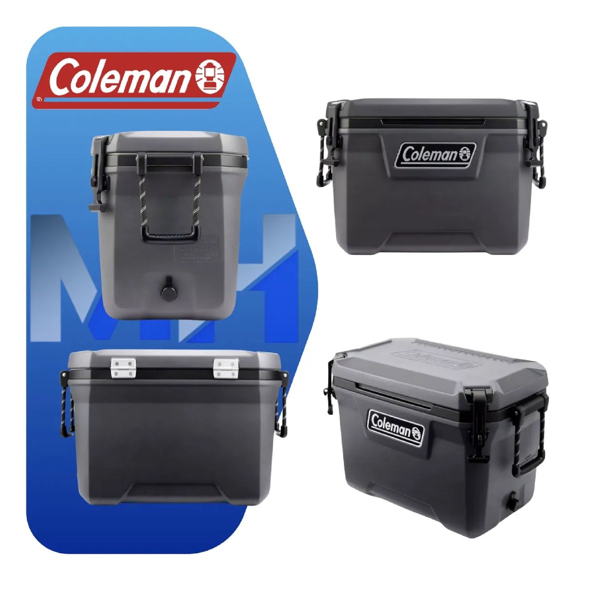 COLEMAN - Cooler Coleman Convoy 55qt 52l Gris Retencion Superior Hielo.