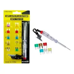 GENERICO - Kit Mini Fusibles + Probador De Corriente Fusibles De Auto