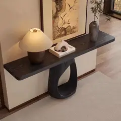 SANTU HOME & DECO - Mesa Arrimo Nido Madera Maciza Tono Ebano