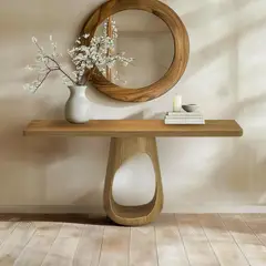 SANTU HOME & DECO - Mesa Arrimo Nido Madera Maciza Roble