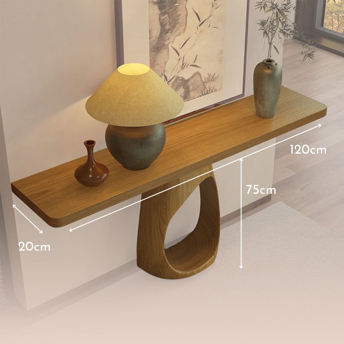 SANTU HOME & DECO - Mesa Arrimo Nido Madera Maciza Roble