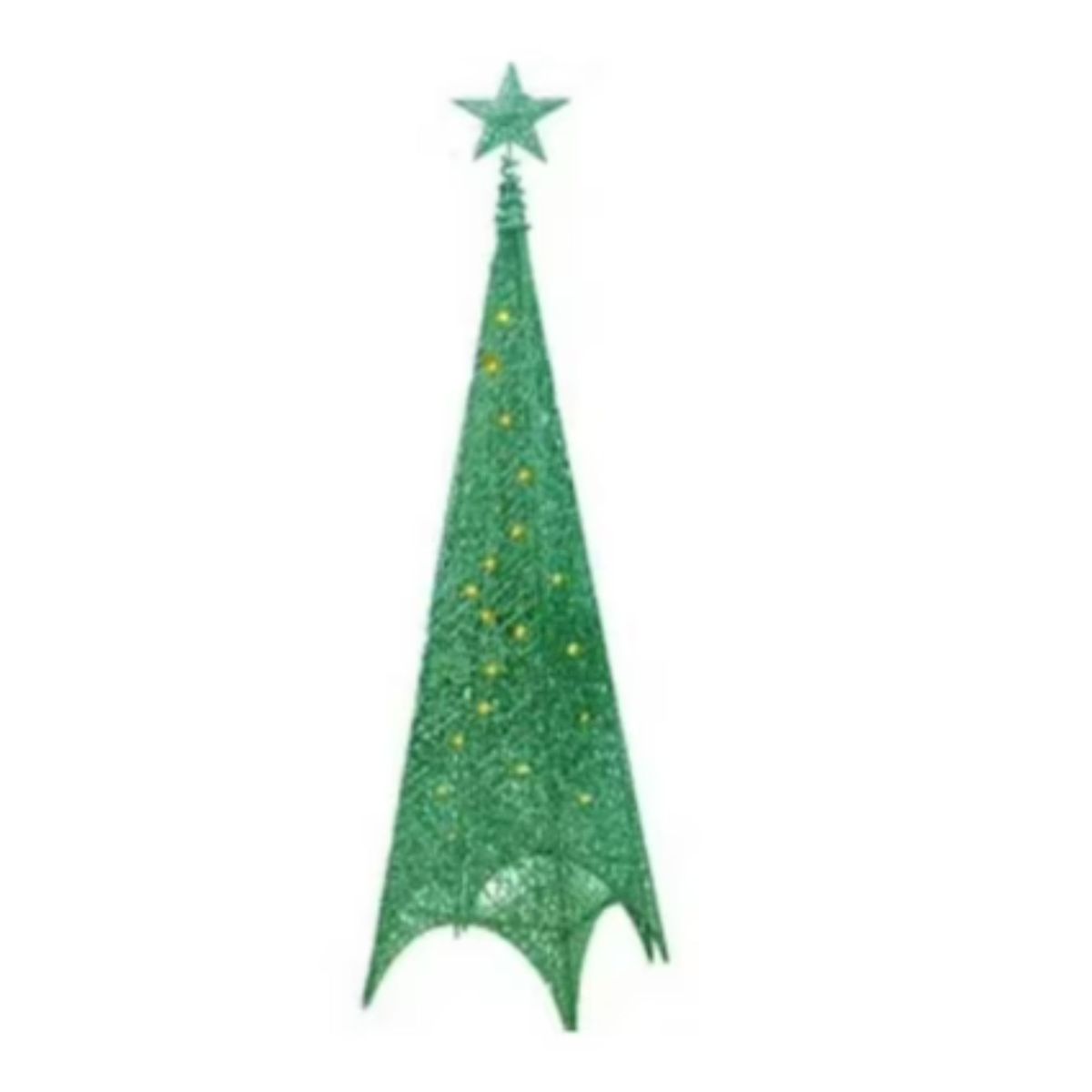GENERICO - Arbol de navidad piramide 2.10 Con Estrella Brillante con Luz verde