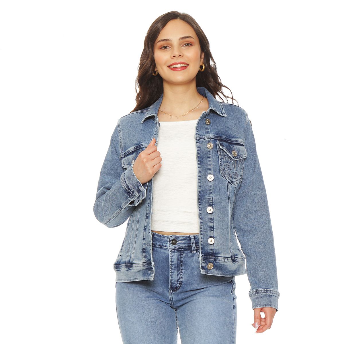 WADOS - CHAQUETA CLASICA DENIM BORDADO