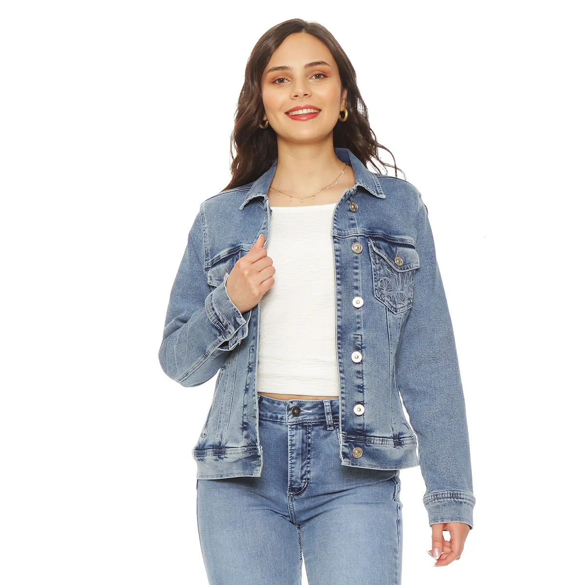 WADOS - CHAQUETA CLASICA DENIM BORDADO
