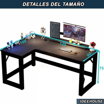 Imagen 2 del producto Escritorio Mesa Gamer Negro 120x60x75cm