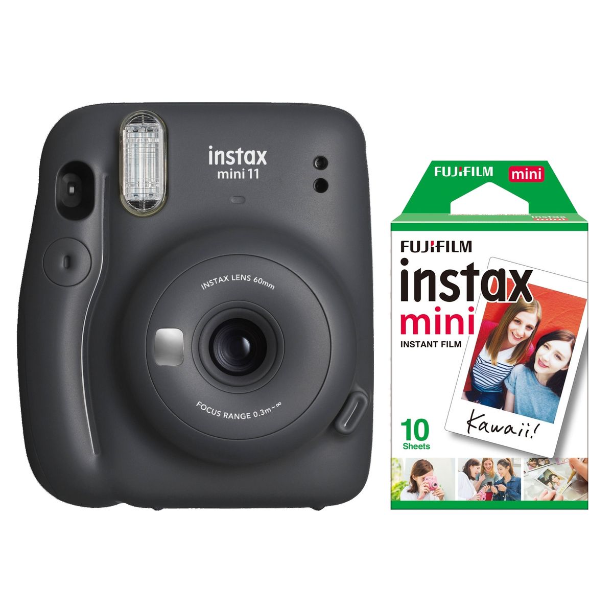 FUJI - Cámara Instantánea Kit Instax C Gray +  Película