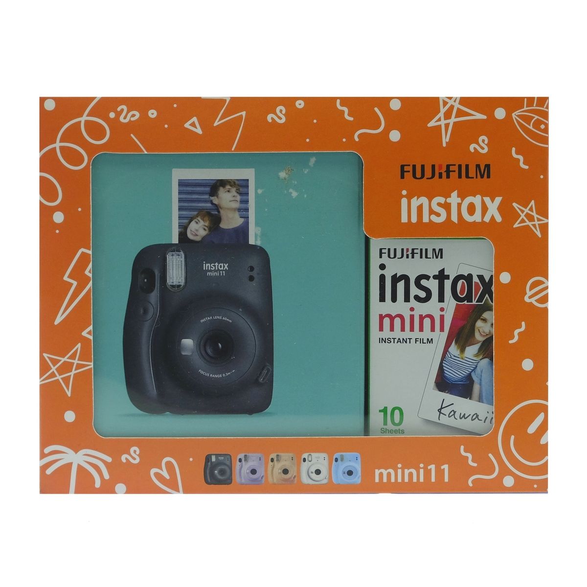 FUJI - Cámara Instantánea Kit Instax C Gray +  Película