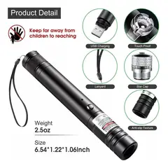 MUNDO MAGIA - Puntero Laser Verde Astronómico Largo Alcance Recargable