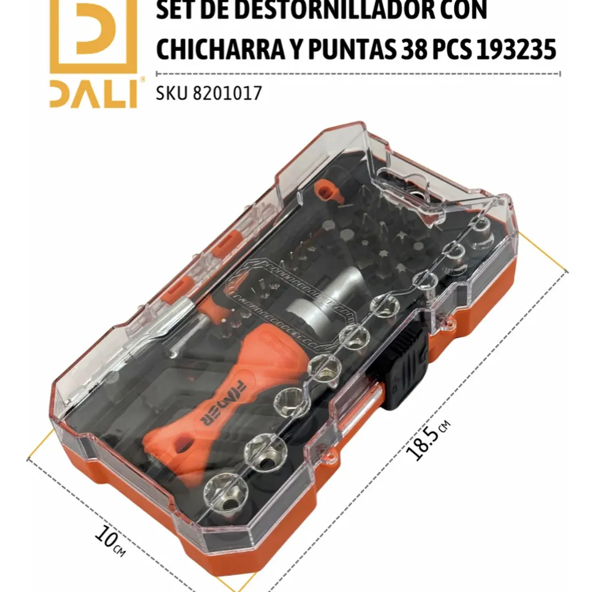 DALI - Set de destornillador y dados con chicharra 38 pcs (193226)