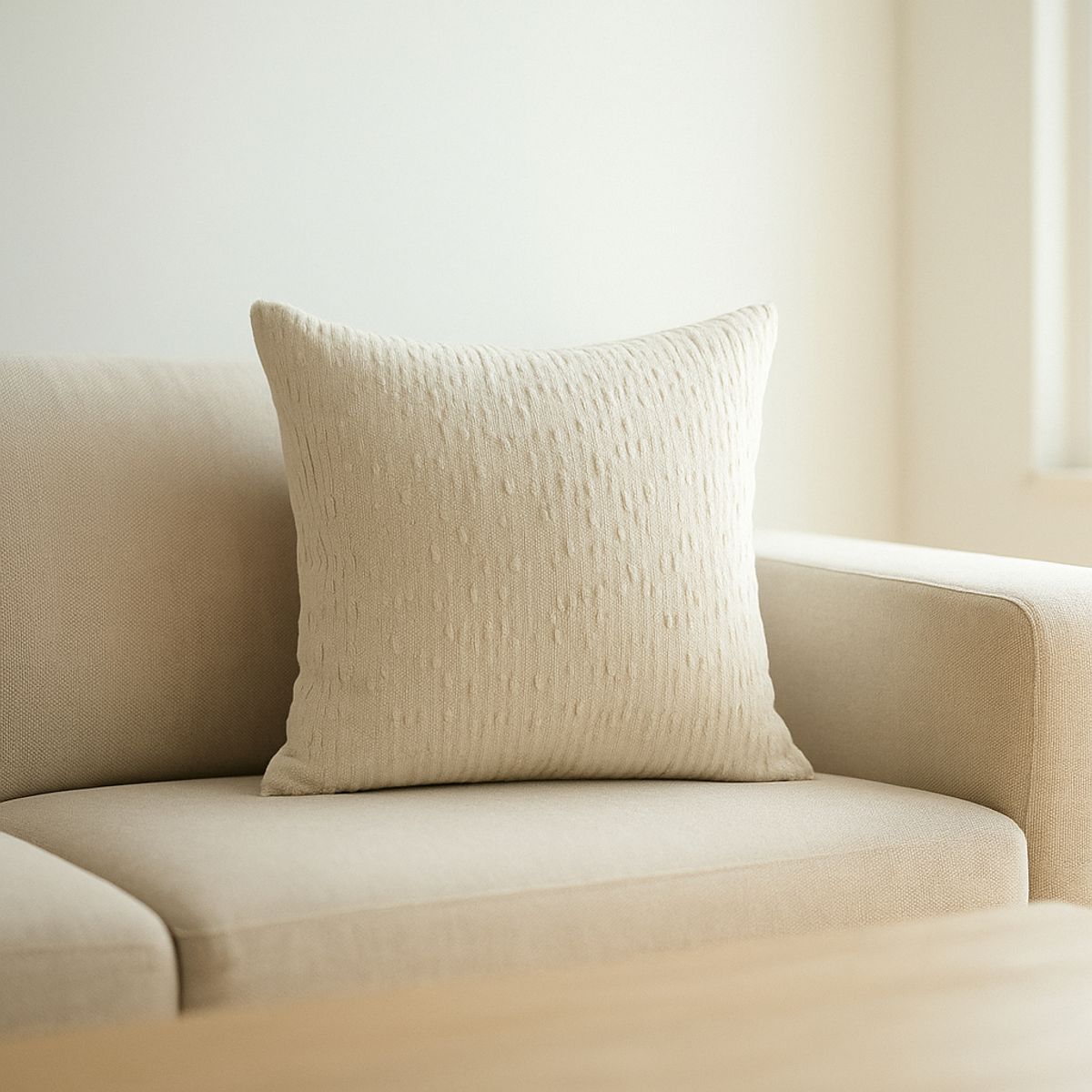 ARMONIA - Funda Chenille 45x45cm Blanca Estilo Decorativo 785