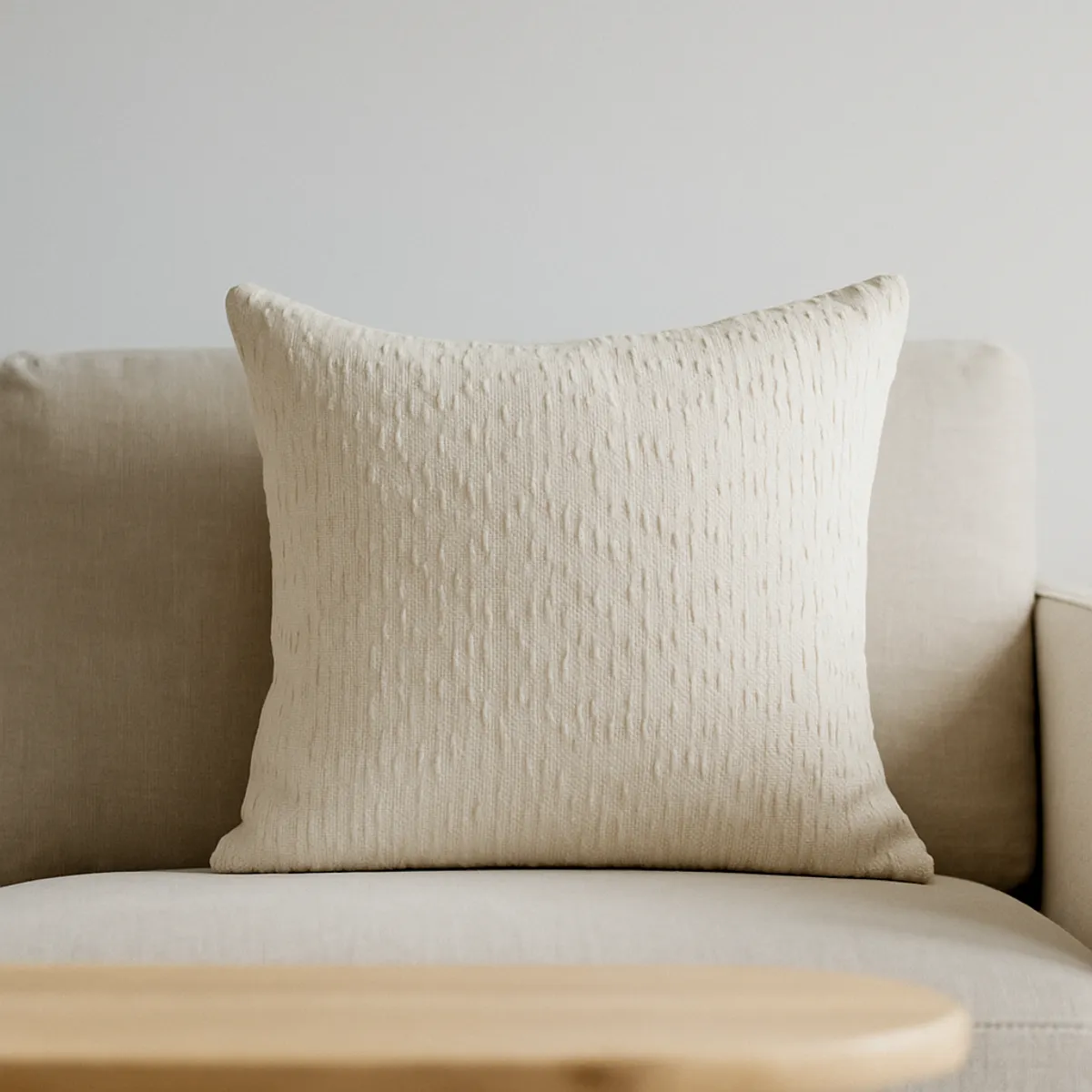 ARMONIA - Funda Blanca Decorativa 45x45cm Estilo Chenille 785