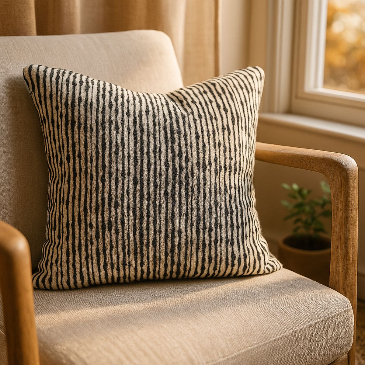 ARMONIA - Funda Estilo Chenille Negra 45x45cm Decorativa 785