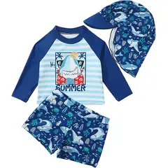 SENSIBLUE - Traje de Baño Niño 3 Piezas Tiburón –