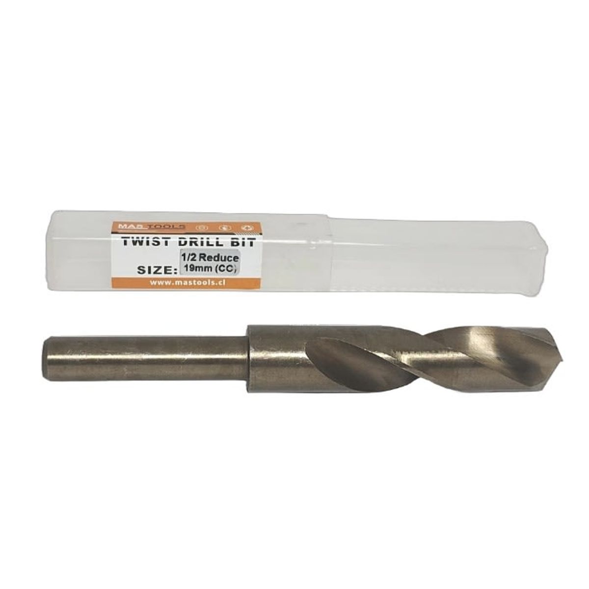 Broca cilindrica de 19mm con toma reducida 12¨ HSS-Co, marca MAS TOOLS - Foto Principal