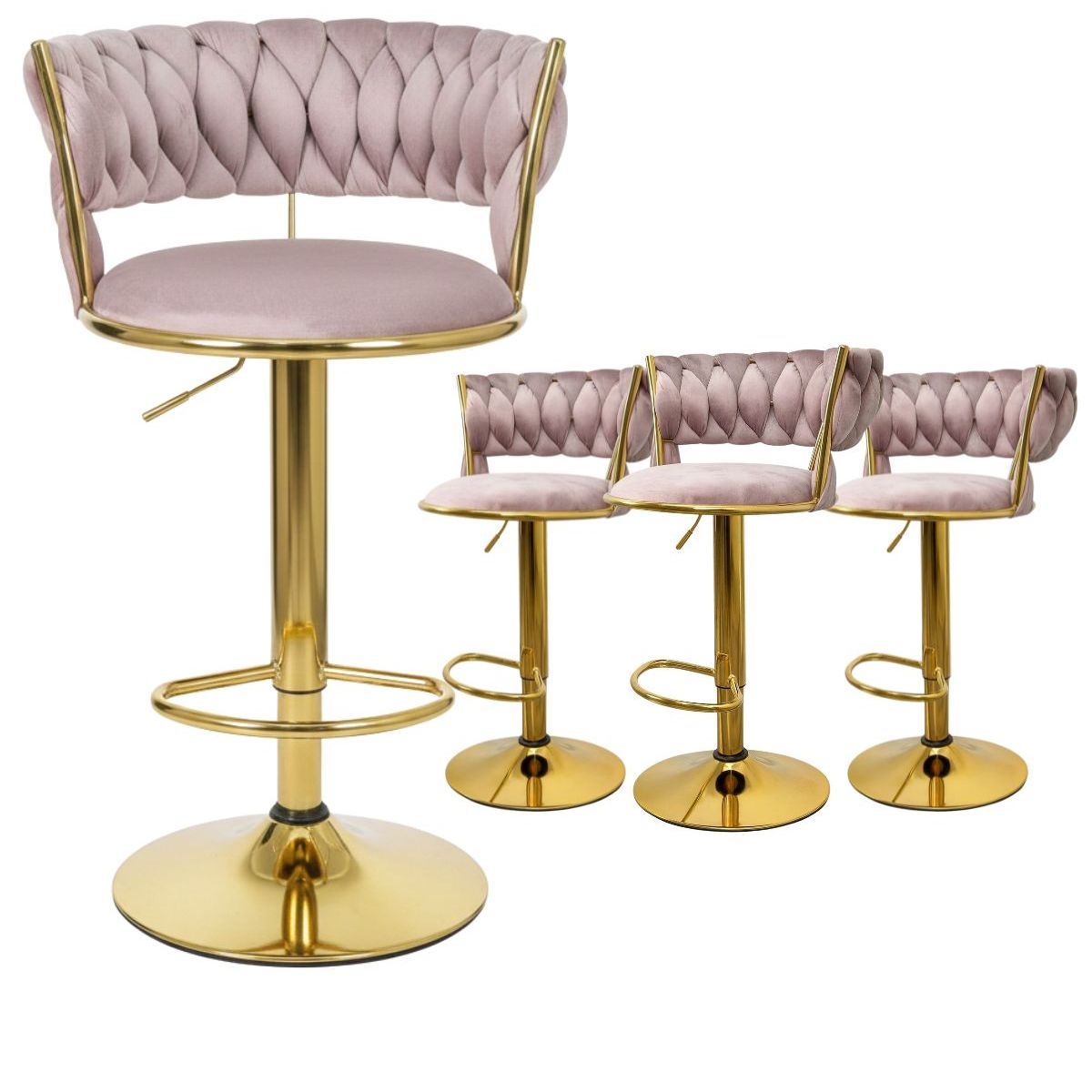 HABITA2 CHILE - Taburete Queen Gold Palo Rosa - 4 Unidades
