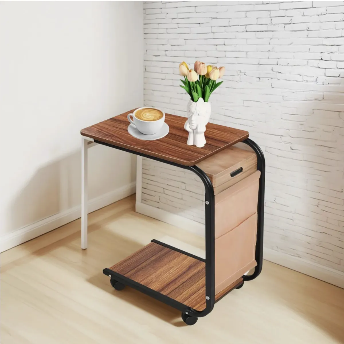 OKAY Mesa Auxiliar Mesa De Té Dos Niveles Para Sala Sofa Y Cama ...