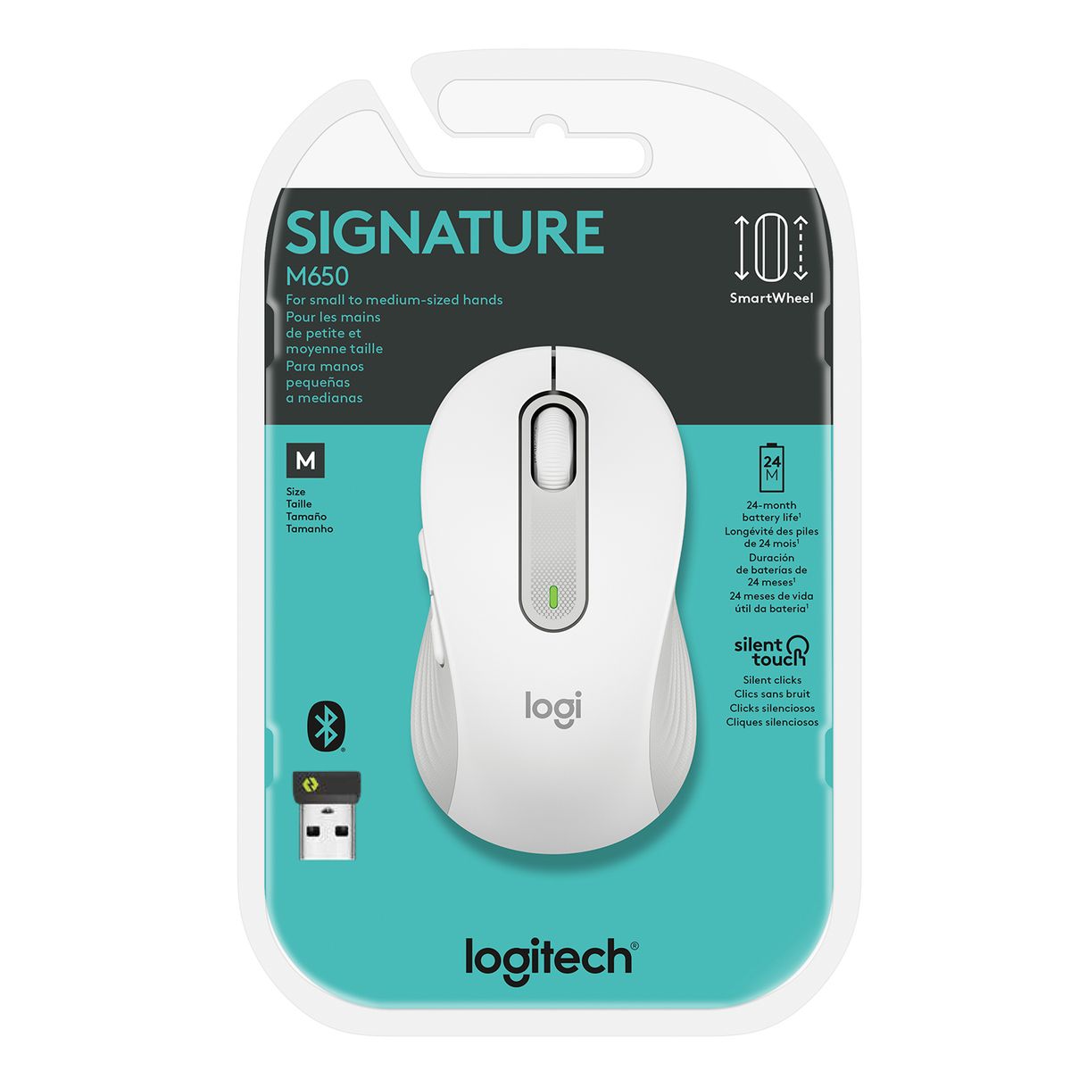 LOGITECH - MOUSE LOGITECH M650 WHITE Open box