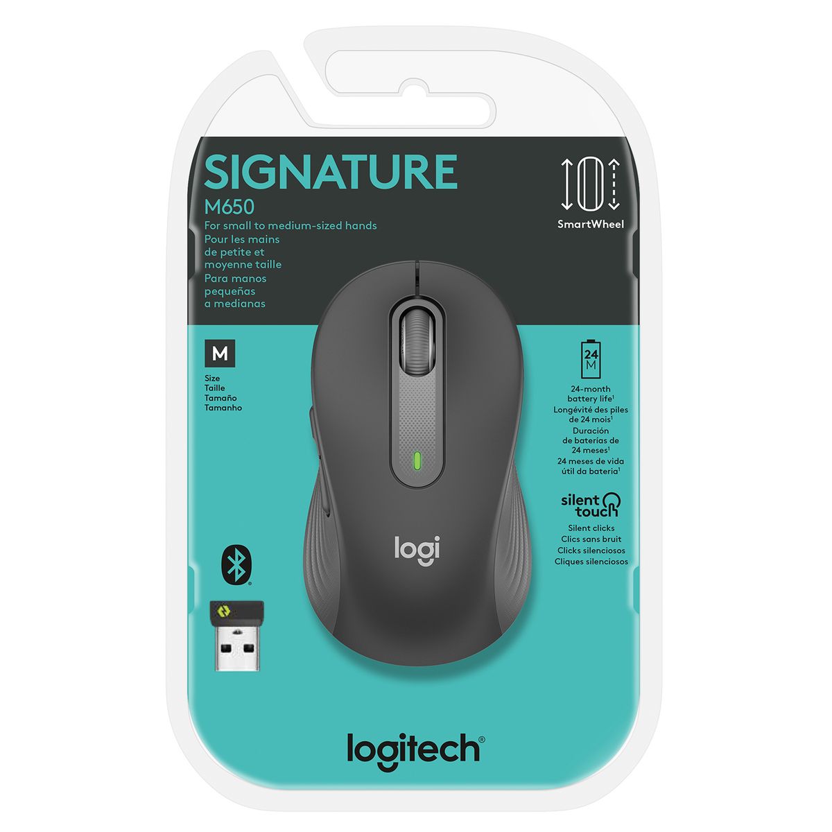 LOGITECH - Mouse M650 Graphite Open box