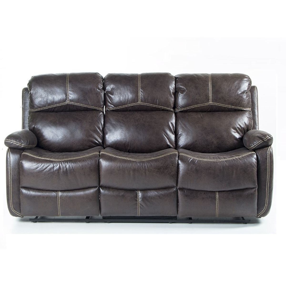 SPAZZIO - Sofa Reclinable 3 Cuerpos Comfort Café