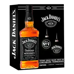 JACK DANIELS - Whiskey N°7 750cc + 2 Esferas Navideñas
