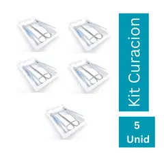 GENERICO - Kit de Curación Desechable Estéril con Pinzas – Pack 5 Unidades