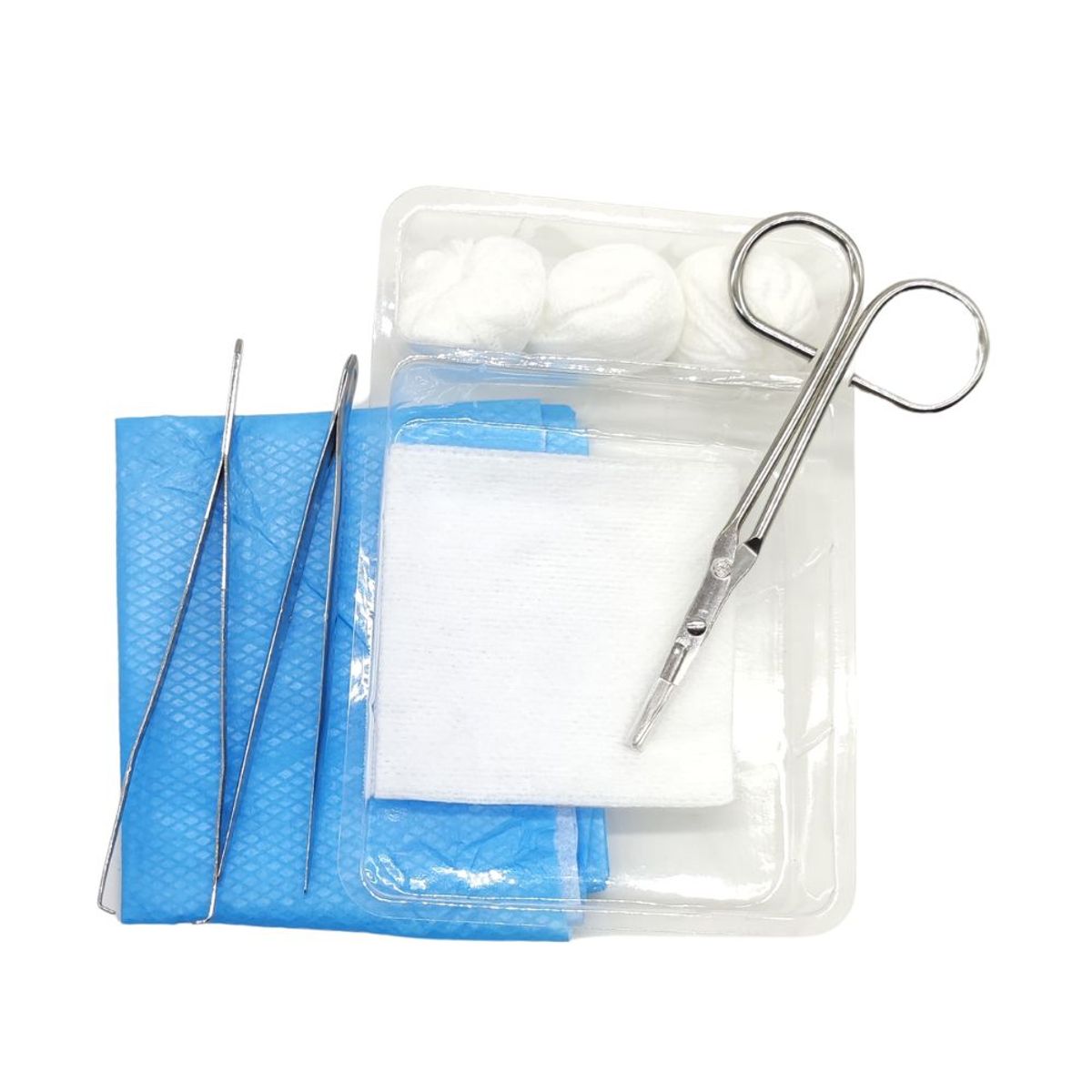 GENERICO - Kit de Curación Desechable Estéril con Pinzas – Pack 5 Unidades